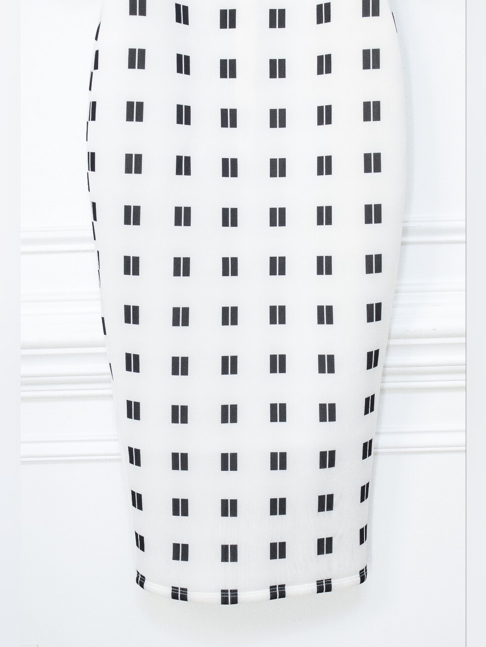 NWT ASOS Mono Grid Puff Sleeve Off The Shoulder Dress Black White Sz 4 Cocktail - Picture 4 of 12